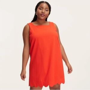 NWOT Kate Spade NY Target Women's Red/Orange  Shift Scalloped Hem Dress Size 4X.
